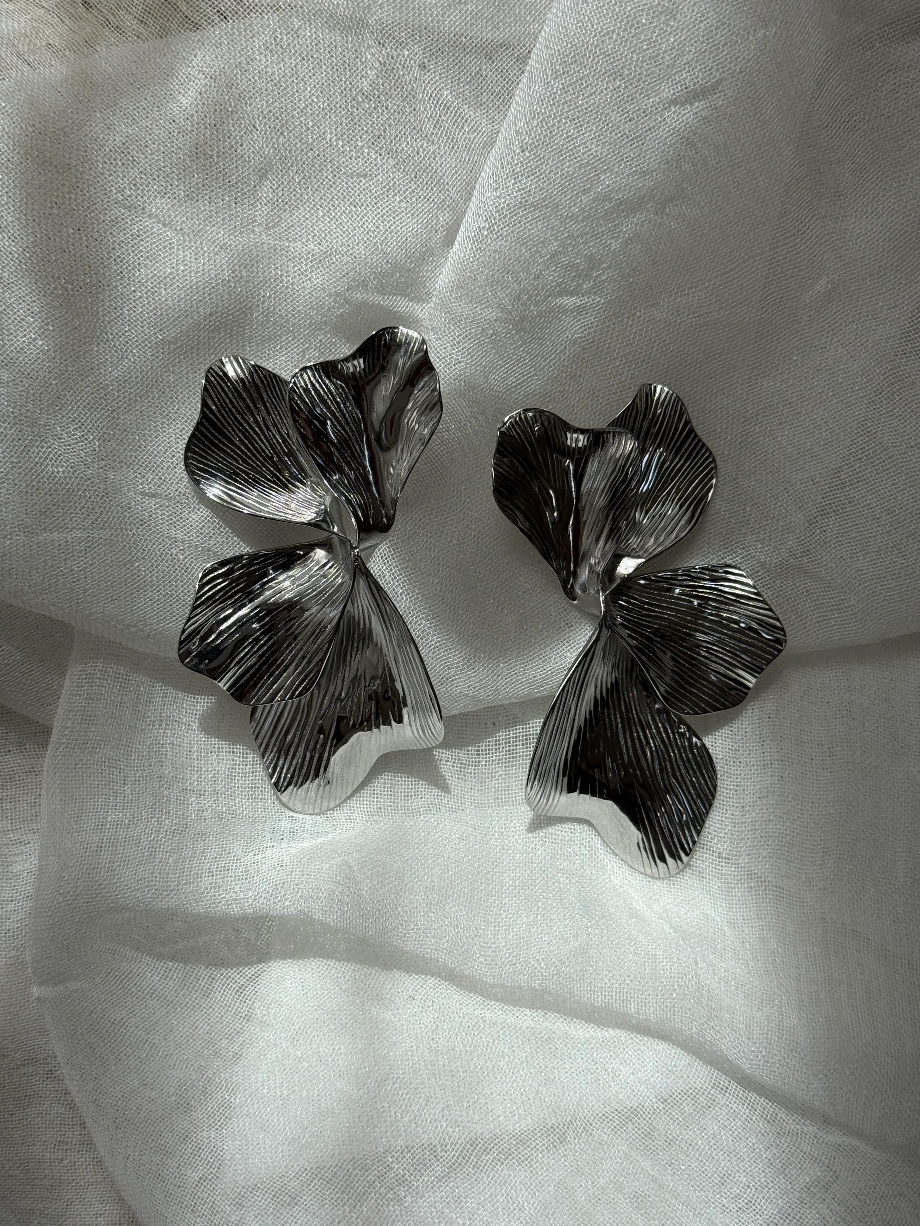 Oorbellen Flora zilver - Image 3